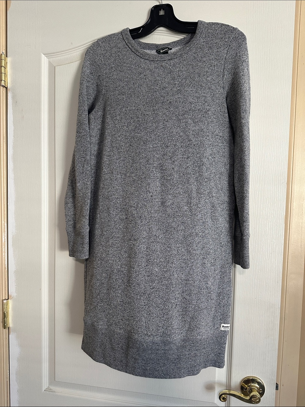 Gray Long-Sleeve Knit Dress